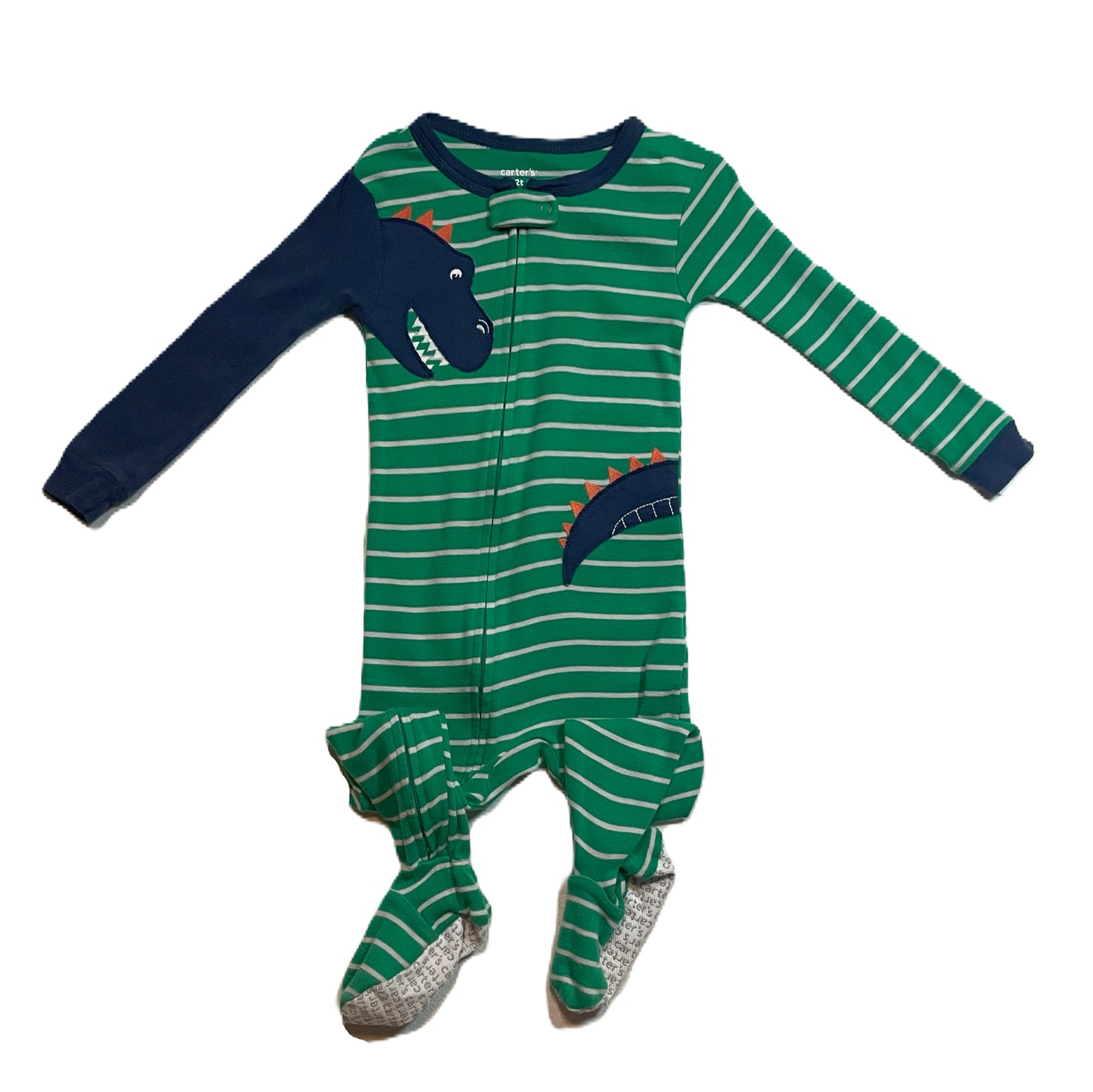 2T Boys Carter's Striped Dinosaur Sleeper