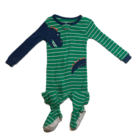 2T Boys Carter's Striped Dinosaur Sleeper