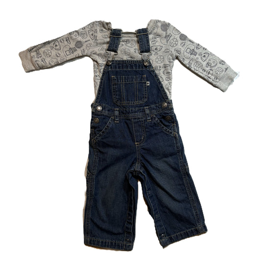 6-9 Boys Carter's Sports Long Sleeve Onesie, Carter's Denim Overalls