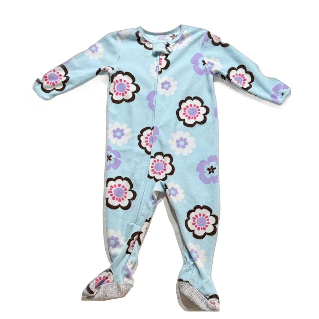 12-18 Girls Carter's Blue Flower Fleece Sleeper