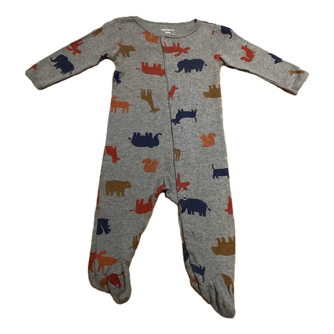 3-6 Boys Carter's Gray w/Animals  Sleeper