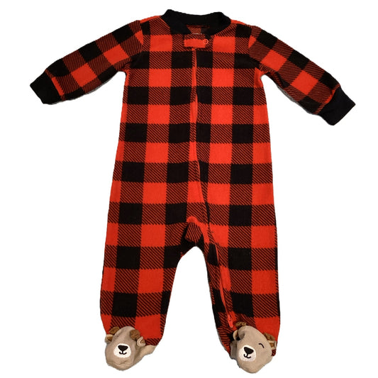 3-6 Boys Carter's Fleece Red/Black Sleeper
