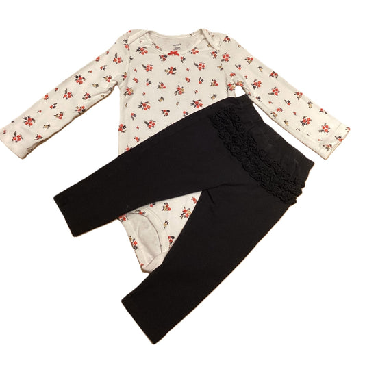18-24 Girls Carter's Long Sleeve Onesie, Carter's Ruffled Bottom Pants