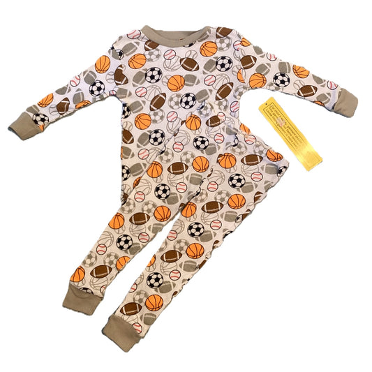 18-24 Boys Swiggles NWT 2 Piece Pajamas w/Sports Balls