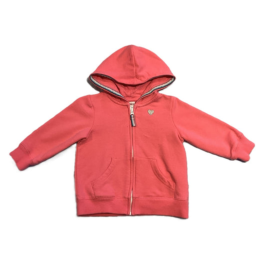 3-6 Girls Carter's Salmon Pink Front Zip Hooded Sweatshirt