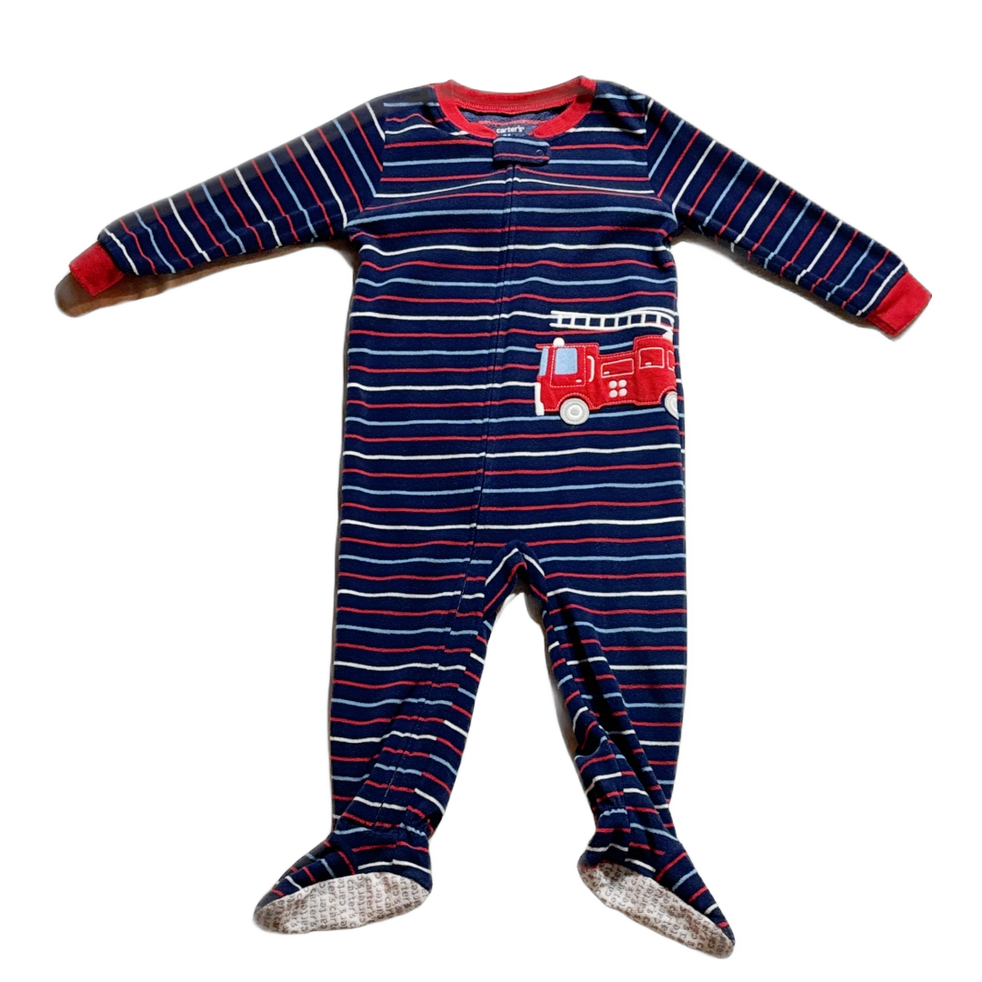 18-24 Boys Carter's Blue/Red Sleeper w/Fire Truck
